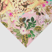 Tropical leopard print floral Hawaiian pink yellow 薄葉紙 (詳細)