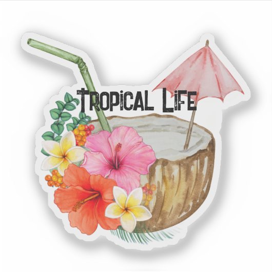 Tropical Life on a sticker シール (正面)