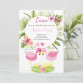 Tropical Luau Baby Shower Party 招待状 (スタンド正面)