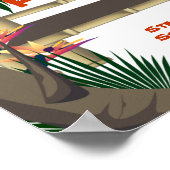 Tropical Luau Party Tiki Bar Hut Invitation Poster ポスター (角)