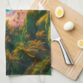 Tropical Maui Island Paradise キッチンタオル (四つ折り)