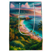 Tropical Maui Island Paradise ミディアムペーパーバッグ (裏面)