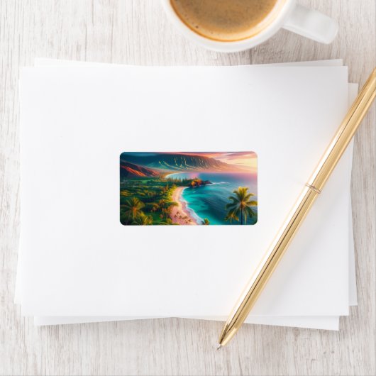 Tropical Maui Island Paradise ラベル (インサイチュ)