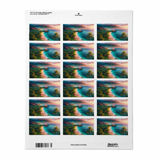 Tropical Maui Island Paradise ラベル (フルシート)