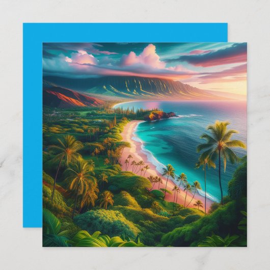 Tropical Maui Island Paradise 招待状 (正面/裏面)