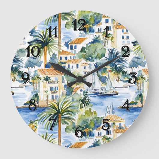 Tropical Mediterranean   ラージ壁時計 (正面)