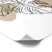 Tropical Minimalist Plant Line Art ポスター (角)