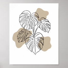 Tropical Minimalist Plant Line Art  ポスター