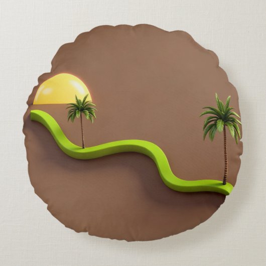 Tropical Modern Decorative Throw Pillow ラウンドクッション (正面)