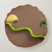 Tropical Modern Decorative Throw Pillow ラウンドクッション (裏面)