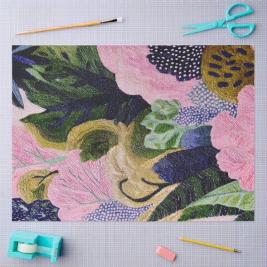 Tropical Modernism Floral 薄葉紙 (クラフト)