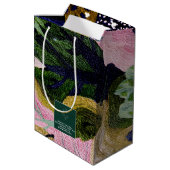 Tropical Modernism Floral Gift Bouquet Bag ミディアムペーパーバッグ (裏面アングル)