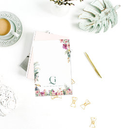 Tropical Monogram Floral Personalized Desk ポストイット