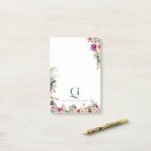 Tropical Monogram Floral Personalized Desk ポストイット (デスク上)