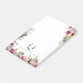 Tropical Monogram Floral Personalized Desk ポストイット (アングル)