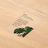 Tropical Monstera Beach Wedding アクリル招待状 (レイダウン)