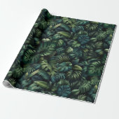 Tropical Monstera Botanical Green Gift Wrap Paper ラッピングペーパー (アンロールド)