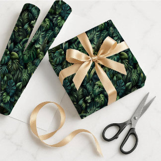 Tropical Monstera Botanical Green Gift Wrap Paper ラッピングペーパー