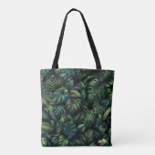 Tropical Monstera Botanical Green Jungle  トートバッグ (裏面)