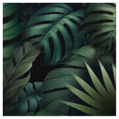 Tropical Monstera Botanical Green Jungle Printed ファブリック (クローズアップ)