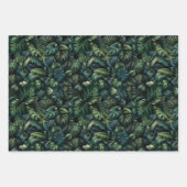 Tropical Monstera Botanical Green Wrapping Bundle ラッピングペーパーシート (正面)