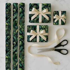 Tropical Monstera Botanical Green Wrapping Bundle ラッピングペーパーシート