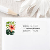 Tropical Monstera Bridal Shower Return Address ラベル (インサイチュ)