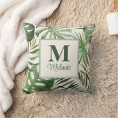 Tropical Monstera Custom Name and Initial クッション (ブランケット)