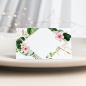 Tropical monstera floral wedding place cards