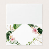 Tropical monstera floral wedding place cards (外部フラット)