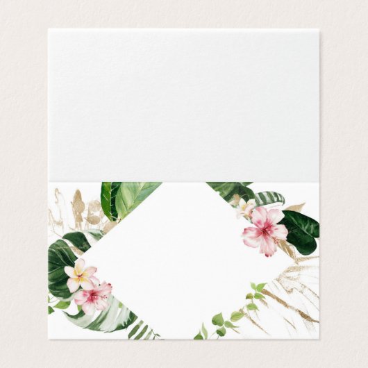 Tropical monstera floral wedding place cards (外部フラット)