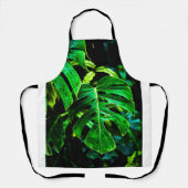 Tropical Monstera Glow – Jungle Leaf Photography エプロン (正面)