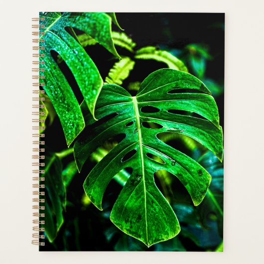 Tropical Monstera Glow – Jungle Leaf Photography プランナー手帳 (正面)