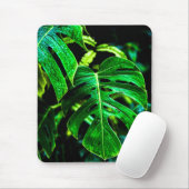 Tropical Monstera Glow – Jungle Leaf Photography マウスパッド (マウス)