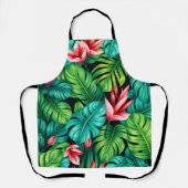 Tropical Monstera Heliconia Jungle Pattern エプロン (正面)