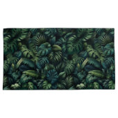Tropical Monstera Jungle Botanical Green Pillowcas 枕カバー (正面右)
