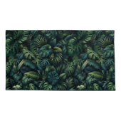Tropical Monstera Jungle Botanical Green Pillowcas 枕カバー (裏面-左)
