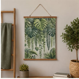 Tropical Monstera Jungle Botanical Wall Art 吊り下げ型タペストリー