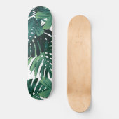 Tropical Monstera Jungle Leaves 1 スケートボード (正面)