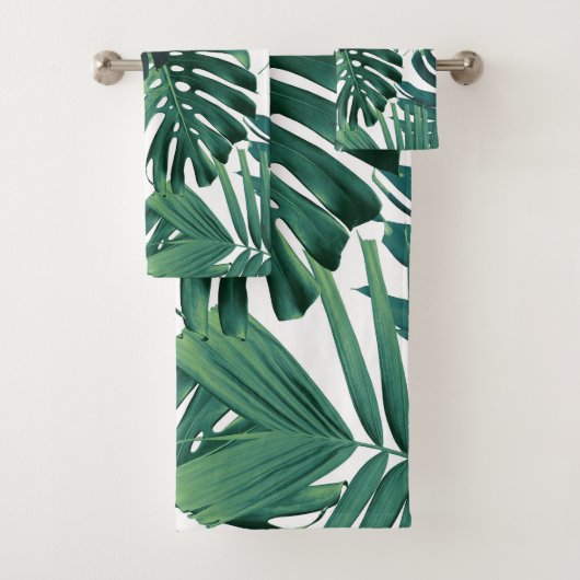 Tropical Monstera Jungle Leaves 1 バスタオルセット (インサイチュ)