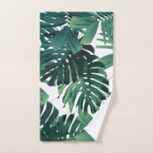 Tropical Monstera Jungle Leaves 1 バスタオルセット (ハンドタオル)