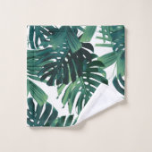 Tropical Monstera Jungle Leaves 1 バスタオルセット (ウォッシュタオル)