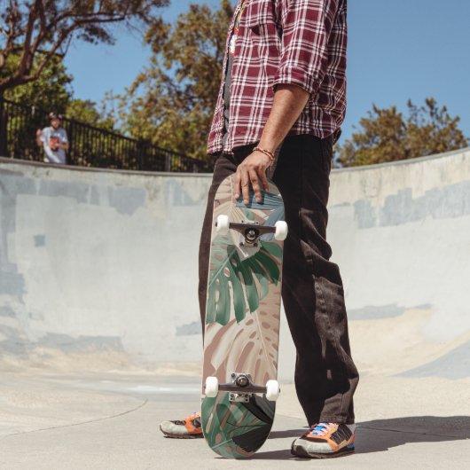 Tropical Monstera Jungle Leaves 2 スケートボード (室外2)