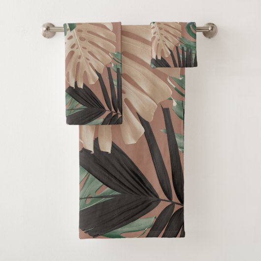 Tropical Monstera Jungle Leaves 2 バスタオルセット (インサイチュ)