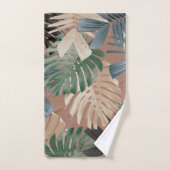 Tropical Monstera Jungle Leaves 2 バスタオルセット (ハンドタオル)