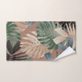 Tropical Monstera Jungle Leaves 2 バスタオルセット (ハンドタオル)