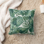 Tropical Monstera Leaf Botanical Pattern クッション (ブランケット)