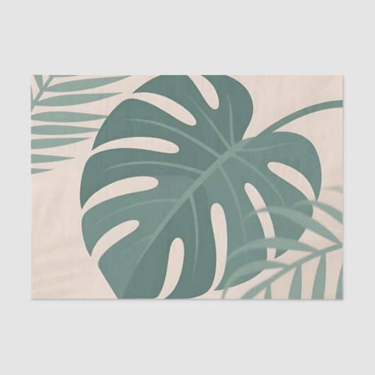 Tropical Monstera Leaf Botanical Serenity 薄葉紙 (正面)