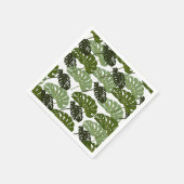 Tropical Monstera Leaf Green スタンダードカクテルナプキン (角)