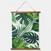 Tropical Monstera Leaf Pattern Green Jungle 吊り下げ型タペストリー (正面)